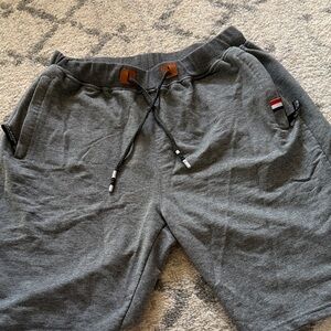 Street Pit Gray Drawstring Shorts with Logo Accent